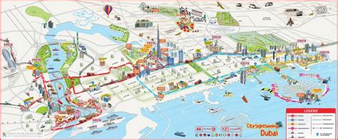 Plan et carte touristique de Dubaï : monuments et circuits | Dubai map, Tourist map, Dubai ...