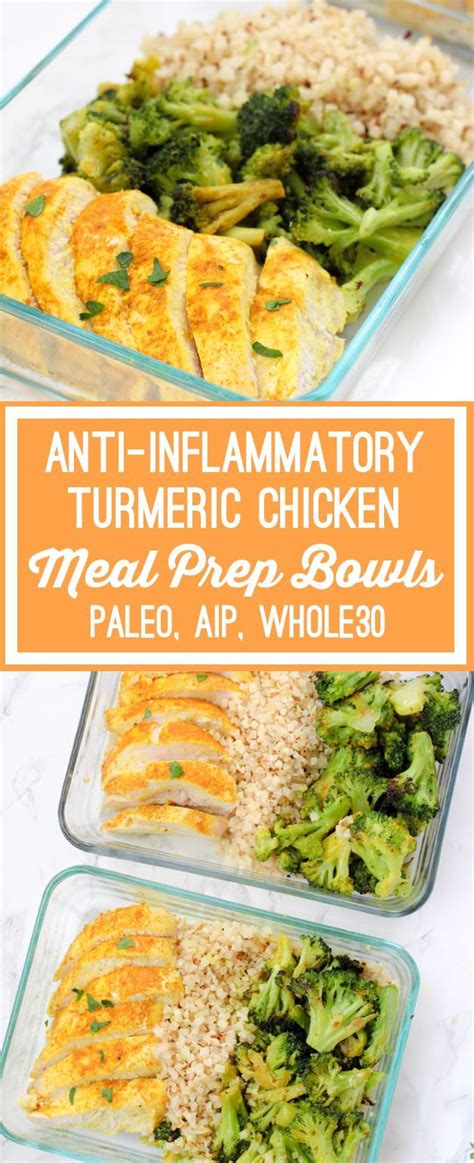 Anti-inflammatory Turmeric Chicken Meal Prep Bowls (Paleo, Whole30, AIP) - Unbound Wellness ...