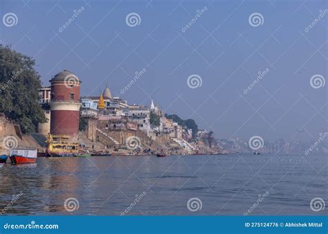 Architecture View of Varanasi Ghats Near River Ganges Editorial Photo ...