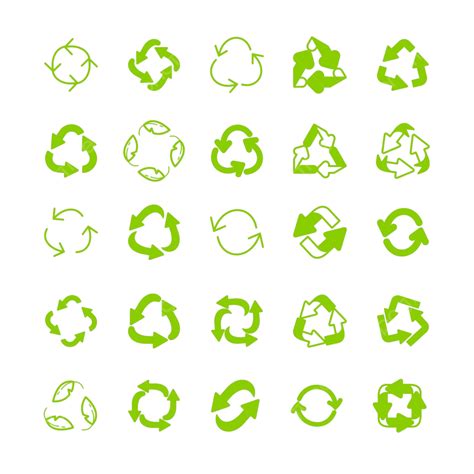 Recycling Ecology Thin Line Vector Icon Set Triangle Concept Symbol Vector, Triangle, Concept ...