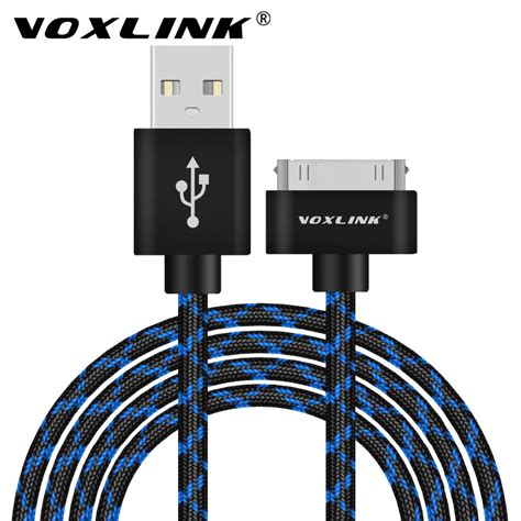 VOXLINK For iphone 4 USB Charger Cable 30 pin Braided Nylon Premium USB ...