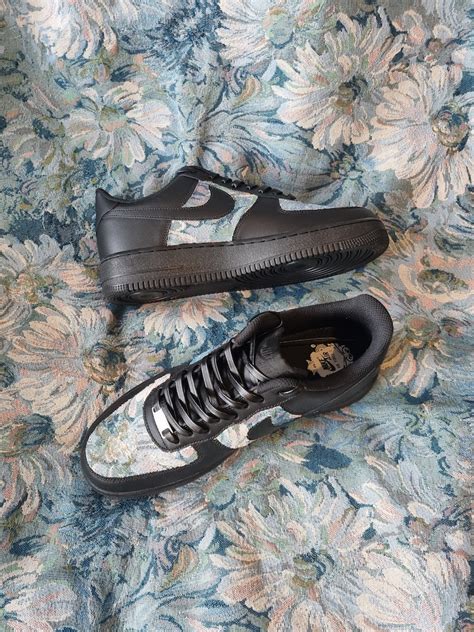 Custom Nike Air Force 1 Custom AF1 Sneakers Black Air - Etsy