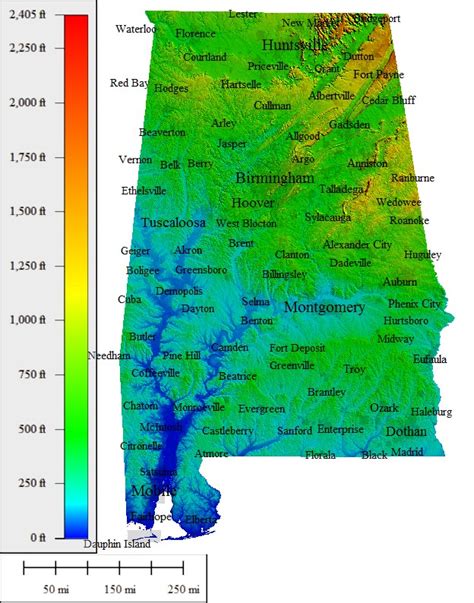 Florida Sea Level Elevation Map