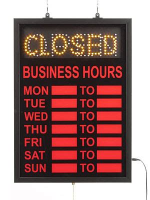 LED Open Closed Signs | Flashing Window Displays for Retailers