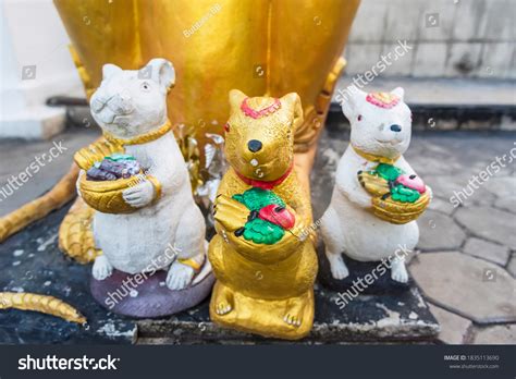 Gold Stone Statue Rat Servants Ganesha Stock Photo 1835113690 ...