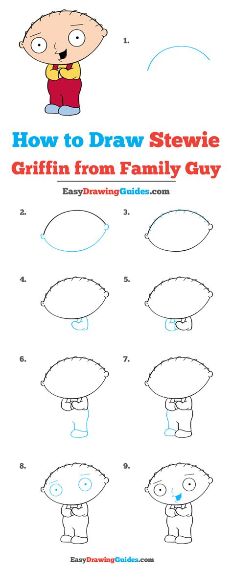 How to Draw Stewie Griffin from Family Guy - Really Easy Drawing Tutorial | Stewie griffin ...