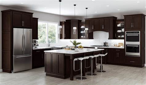 Southport Espresso Shaker - Ready To Assemble Kitchen Cabinets - The ...