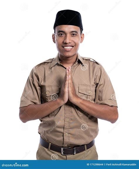 Muslim Pns Greeting with Traditional Hand Gesture Stock Photo - Image of indonesian, guru: 171298644