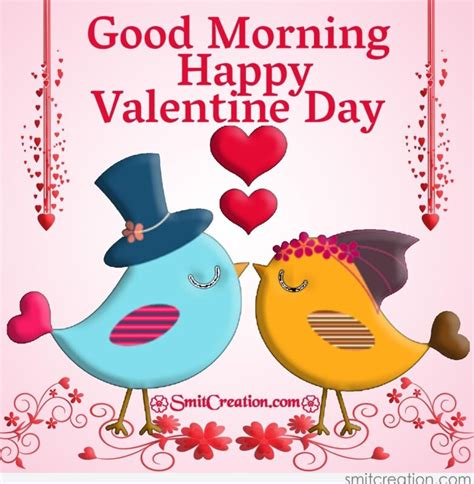 Good Morning Valentine Day Love Birds - SmitCreation.com