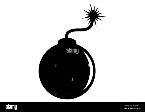 Black Cartoon Bomb Silhouette Vector Flat Design Stock Vector Image & Art - Alamy