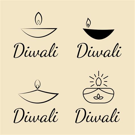 set of diwali festival logo design vector minimalist template ...