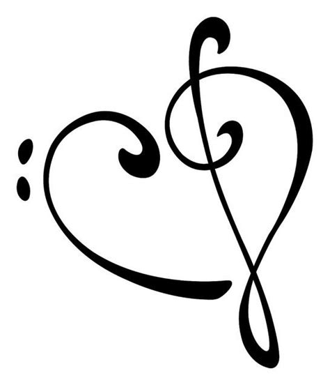 treble clef bass clef heart - Clip Art Library