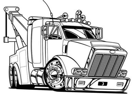 Big Tow Semi Truck Coloring Page - NetArt | Dibujos de coches ...