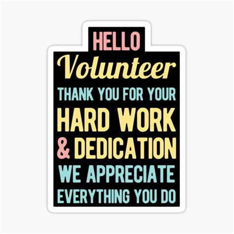 "Volunteer Volunteering Appreciation" Sticker for Sale by ...