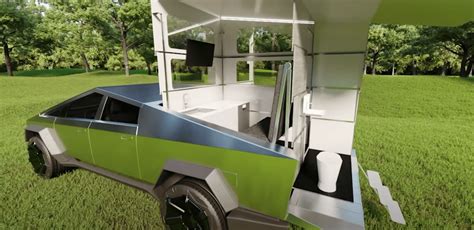 Telescopic camper makes Tesla's Cybertruck an all-electric tiny cabin