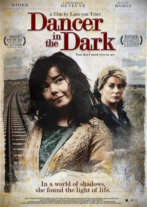 a movie poster for dancer in the dark with two women standing next to each other