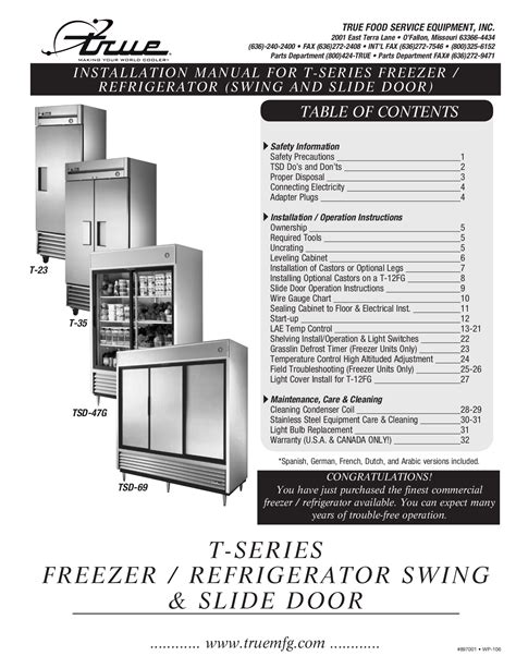 True Freezer T-72f Wiring Diagram