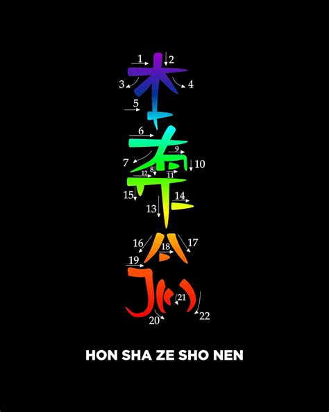 Hon Sha ZE Sho Nen Symbol, Reiki Symbol, You Will Learn to Draw Them, Printable Size 810 Inch ...