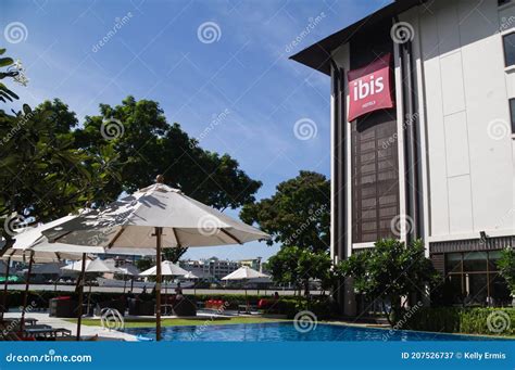 Bangkok, Thailand June 17 2017: Ibis Bangkok Riverside Hotel Outside View of Sign and Swimming ...