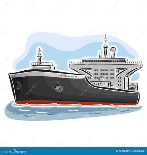 Crude oil tanker ship stock vector. Illustration of ocean - 72442459