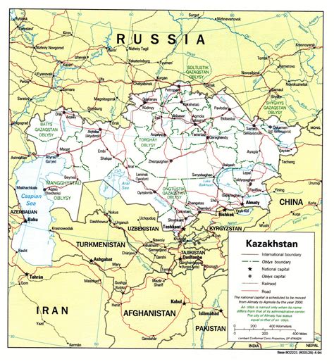 Kazakhstan Maps | Printable Maps of Kazakhstan for Download