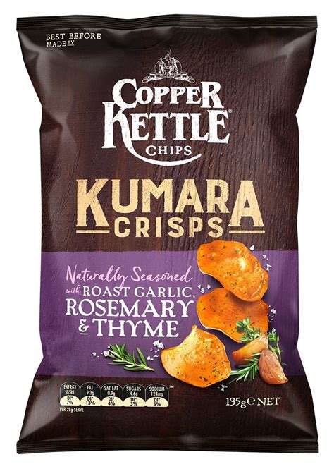 Copper Kettle Kumara Chips - Roast Garlic, Rosemary & Thyme (135g) | at Mighty Ape NZ