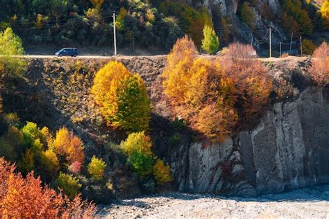 Premium Photo | Car on mountain slope road