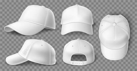 Mockup Topi Baseball Putih Realistis, Kosong, Berbeda, Olahraga PNG dan Vektor dengan Background ...