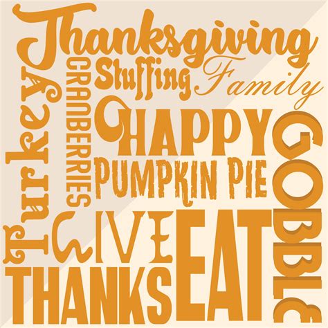 Thanksgiving Word Art - 10 Free PDF Printables | Printablee