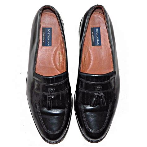 Bostonian Classics First Flex Black Leather Tassel Kiltie Loafers 20321 ...