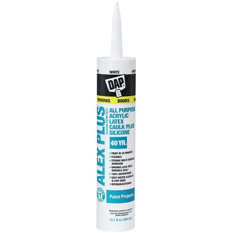 Buy DAP INC 18152 10.1oz White Alex Plus Acrylic Latex Caulk with ...