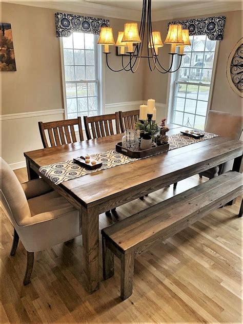 Rustic Farmhouse Dining Table, Dining Room Set, Dining Room Set ...