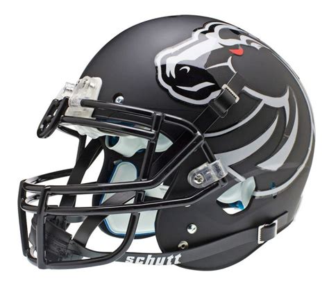 Boise State Broncos Schutt Authentic XP Full Size Helmet - Matte Black Alternate Helmet #4 (With ...