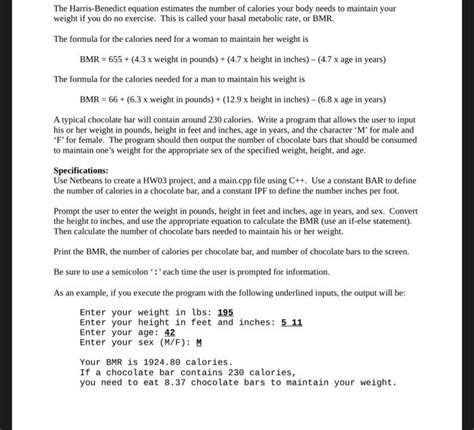 Solved The Harris-Benedict equation estimates the number of | Chegg.com