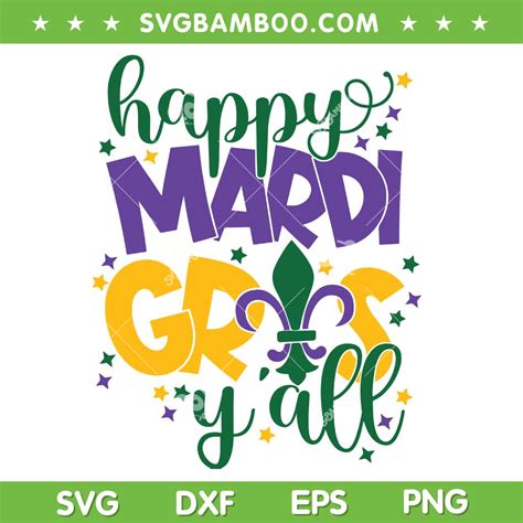 Happy Mardi Gras Y'all SVG PNG