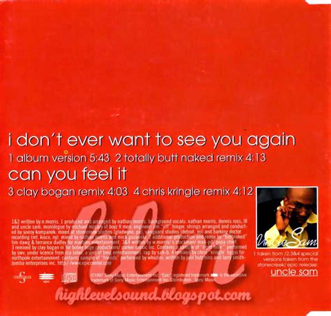 highest level of music: Uncle Sam - I Don't Ever Want To See You Again-(UK_CDM)-1997-hlm