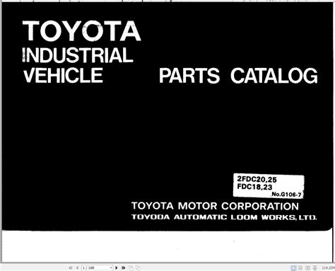 Toyota Forklift Parts Catalog 2FDC20 2FDC25 FDC18 FDC23 PDF