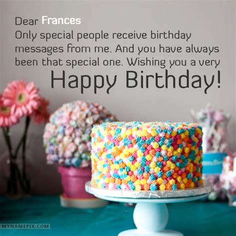 Happy Birthday Frances Cakes, Cards, Wishes