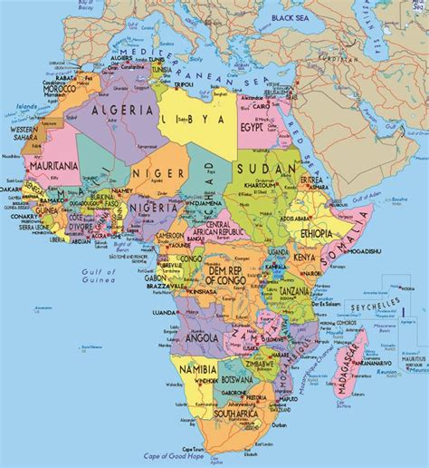 Detailed South Africa In The African Continent Map Locations | Map of South Africa Pictures