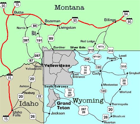 Yellowstone National Park Map Montana - London Top Attractions Map