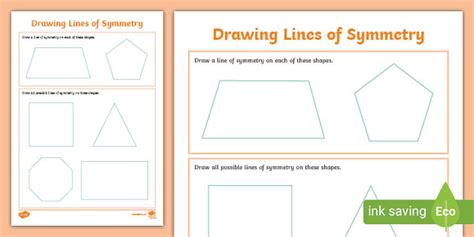 Drawing Lines of Symmetry Worksheet KS2 (teacher made)