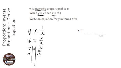 Proportion: Inverse Proportion – Derive Equation (Grade 6) - OnMaths GCSE Maths Revision - YouTube