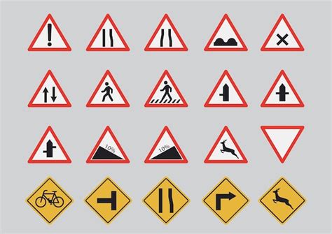 Premium Vector | Traffic signs vector flat design