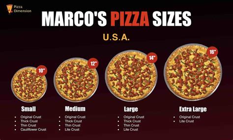 Pizza Sizes and Crusts Comparisons of Big Chain Pizza