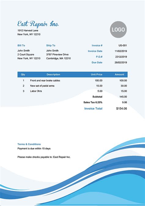 free blank invoice templates pdf eforms - fill in blank printable ...