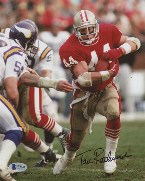 Tom Rathman Signed 49ers 8x10 Photo (Beckett COA) | Pristine Auction