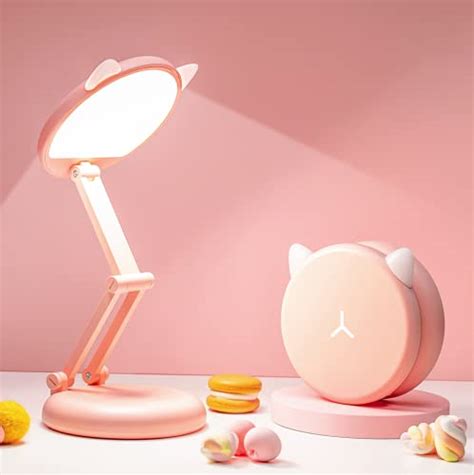 Buy One Fire Cute Desk Lamp, Foldable & Portable Pink Lamp Kawaii Desk Accessories for Girls ...