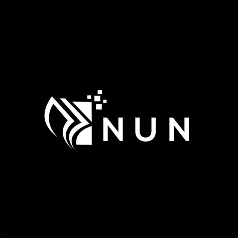 NUN credit repair accounting logo design on BLACK background. NUN creative initials Growth graph ...