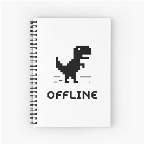 offline - dinosaur game illustration design Spiral Notebook by XyxyYay ...