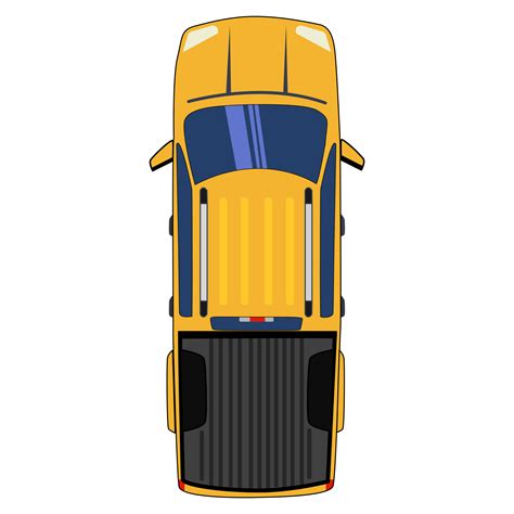 Pickup truck top view shape and yellow color. 34594801 PNG